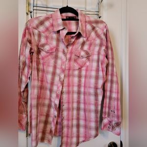 Ariat Pink Plaid Western Shirt